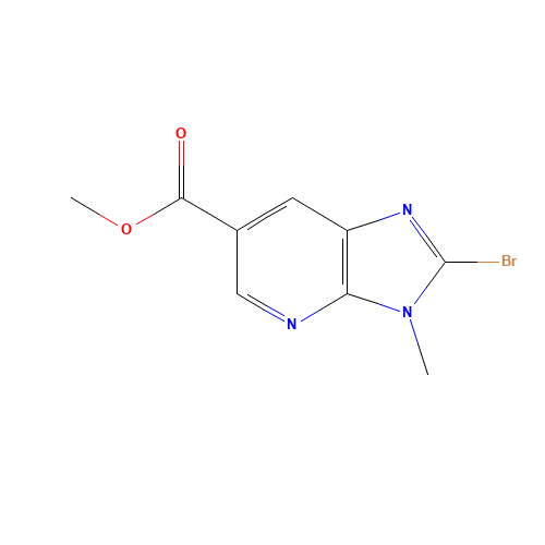 Methyl 2-bromo-3-methyl-3H-imidazo[4,5-b]pyridine-6-carboxylate (CAS: 1187830-49-4) - Chemical Structure and Molecular Formula 