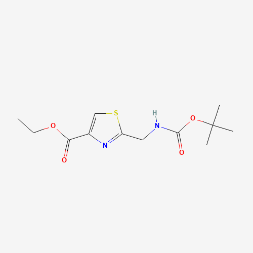 Ethyl 2-((tert-butoxycarbonyl)-methyl)thiazole-4-carboxylate (CAS: 96929-05-4) - Chemical Structure and Molecular Formula 