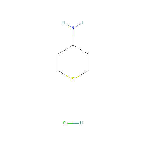 Tetrahydro-2H-thiopyran-4-amine hydrochloride (CAS: 233763-40-1) - Chemical Structure and Molecular Formula 