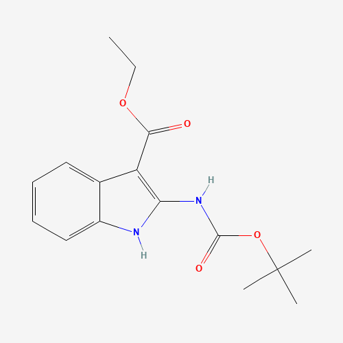 tert-Butyl 3-(ethoxycarbonyl)-1H-indol-2-ylcarbamate (CAS: 1160995-04-9) - Chemical Structure and Molecular Formula 