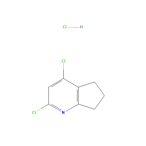 2,4-Dichloro-6,7-dihydro-5H-cyclopenta[b]pyridine hydrochloride (CAS: 1187830-87-0) - Chemical Structure and Molecular Formula 