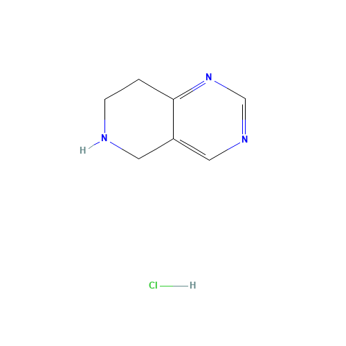 5,6,7,8-Tetrahydropyrido[4,3-d]pyrimidine hydrochloride (CAS: 210538-68-4) - Chemical Structure and Molecular Formula 