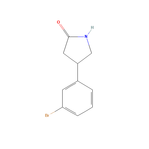 4-(3-Bromophenyl)pyrrolidin-2-one (CAS: 1105187-44-7) - Chemical Structure and Molecular Formula 