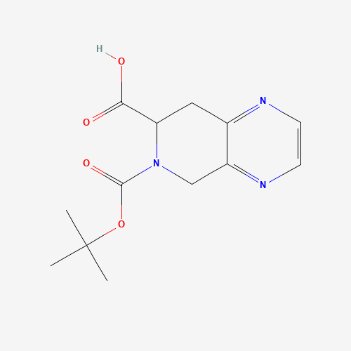 6-(tert-Butoxycarbonyl)-5,6,7,8-tetrahydropyrido-[3,4-b]pyrazine-7-carboxylic acid (CAS: 264623-57-6) - Chemical Structure and Molecular Formula 