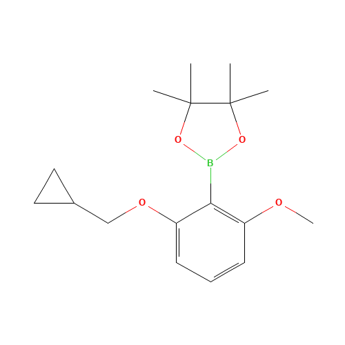 2-Cyclopropylmethoxy-6-methoxyphenylboronic acid pinacol ester (CAS: 1204580-89-1) - Chemical Structure and Molecular Formula 