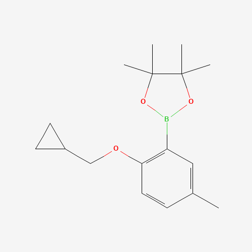 2-Cyclopropylmethoxy-5-methylphenylboronic acid pinacol ester (CAS: 1185836-99-0) - Chemical Structure and Molecular Formula 