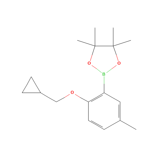 2-Cyclopropylmethoxy-5-methylphenylboronic acid pinacol ester (CAS: 1185836-99-0) - Chemical Structure and Molecular Formula 