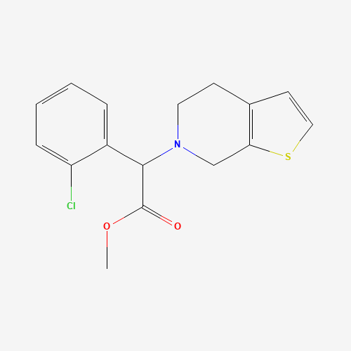 Methyl 2-(2-chlorophenyl)-2-(4,5-dihydrothieno-[2,3-c]pyridin-6(7H)-yl)acetate (CAS: 144457-43-2) - Chemical Structure and Molecular Formula 