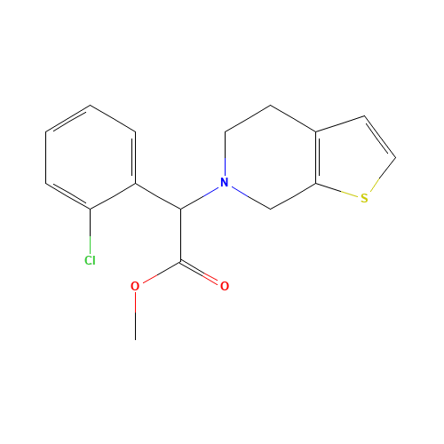 Methyl 2-(2-chlorophenyl)-2-(4,5-dihydrothieno-[2,3-c]pyridin-6(7H)-yl)acetate (CAS: 144457-43-2) - Chemical Structure and Molecular Formula 