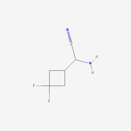 2-Amino-2-(3,3-difluorocyclobutyl)acetonitrile hydrochloride (CAS: 1215166-79-2) - Chemical Structure and Molecular Formula 