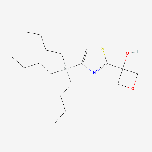 3-(4-(Tributylstannyl)thiazol-2-yl)oxetan-3-ol (CAS: 1245816-13-0) - Chemical Structure and Molecular Formula 