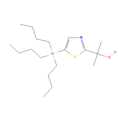 2-(5-(Tributylstannyl)thiazol-2-yl)propan-2-ol (CAS: 1245816-17-4) - Chemical Structure and Molecular Formula 