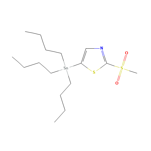 2-(Methylsulfonyl)-5-(tributylstannyl)thiazole (CAS: 1245816-12-9) - Chemical Structure and Molecular Formula 