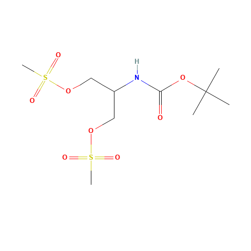 2-((tert-Butoxycarbonyl)amino)propane-1,3-diyl dimethanesulfonate (CAS: 213475-70-8) - Chemical Structure and Molecular Formula 