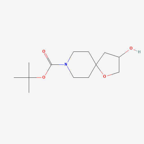 3-Hydroxy-1-oxa-8-azaspiro[4.5]decane-8-carboxylic acid tert-butyl ester (CAS: 240401-09-6) - Chemical Structure and Molecular Formula 
