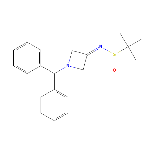 N-(1-Benzhydrylazetidin-3-ylidene)-2-methylpropane-2-sulfinamide (CAS: 1263296-74-7) - Chemical Structure and Molecular Formula 
