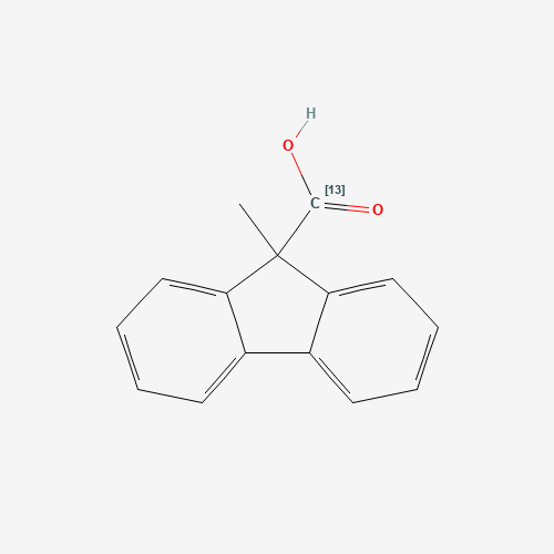 [13C]-9-Methylfluorene-9-carboxylic acid (CAS: 1285695-14-8) - Chemical Structure and Molecular Formula 