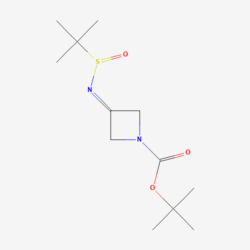 tert-Butyl 3-tert-butylsulfinyliminoazetidine-1-carboxylate (CAS: 1291487-32-5) - Chemical Structure and Molecular Formula 