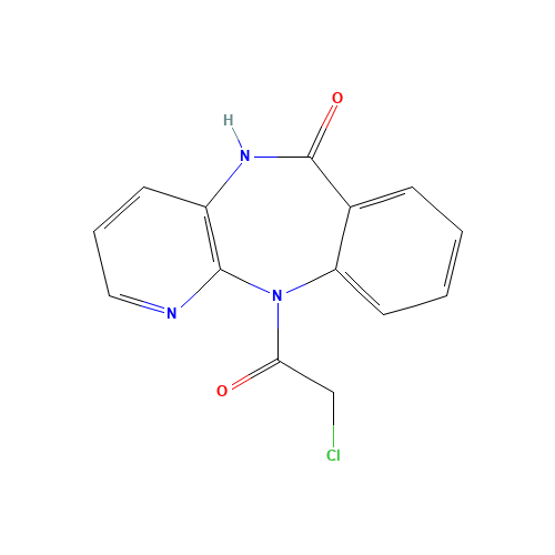 1-(2-Chloroacetyl)-5,11-dihydro-pyrido-[2,3-b][1,4]benzodiazepin-6-one (CAS: 28797-48-0) - Chemical Structure and Molecular Formula 