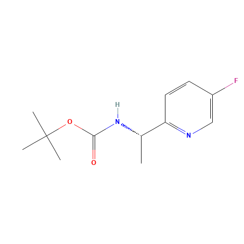 (S)-tert-Butyl 1-(5-fluoropyridin-2-yl)ethylcarbamate (CAS: 905587-16-8) - Chemical Structure and Molecular Formula 