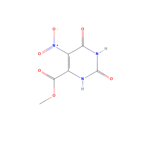 Methyl 5-nitro-2,6-dioxo-1,2,3,6-tetrahydro-pyrimidine-4-carboxylate (CAS: 6311-73-5) - Chemical Structure and Molecular Formula 