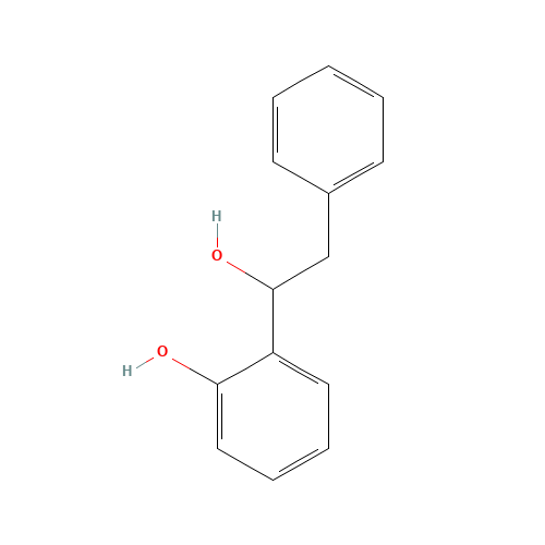2-(1-Hydroxy-2-phenylethyl)phenol (CAS: 40473-60-7) - Chemical Structure and Molecular Formula 