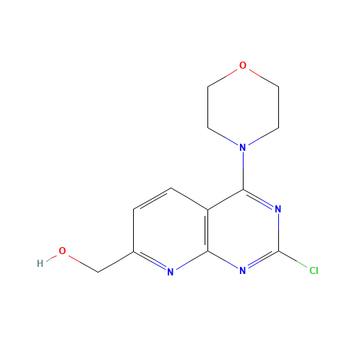 (2-Chloro-4-morpholinopyrido [2,3-d]pyrimidin-7-yl)methanol (CAS: 1227958-02-2) - Chemical Structure and Molecular Formula 
