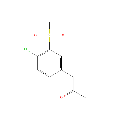 1-(4-Chloro-3-(methylsulfonyl)phenyl)propan-2-one (CAS: 593960-75-9) - Chemical Structure and Molecular Formula 