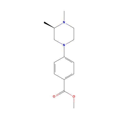 (R)-Methyl 4-(3,4-dimethylpiperazin-1-yl)benzoate (CAS: 1201670-91-8) - Chemical Structure and Molecular Formula 