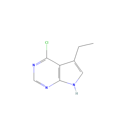 4-Chloro-5-ethyl-7H-pyrrolo[2,3-d]pyrimidine (CAS: 1004992-44-2) - Chemical Structure and Molecular Formula 