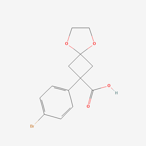 2-(4-Bromophenyl)-5,8-dioxaspiro-[3.4]octane-2-carboxylic acid (CAS: 1199586-87-2) - Chemical Structure and Molecular Formula 