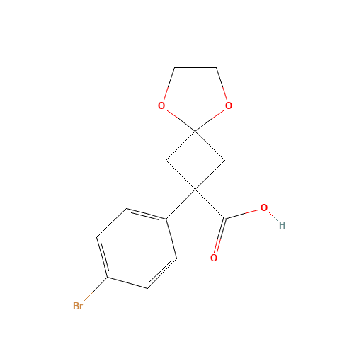 2-(4-Bromophenyl)-5,8-dioxaspiro-[3.4]octane-2-carboxylic acid (CAS: 1199586-87-2) - Chemical Structure and Molecular Formula 