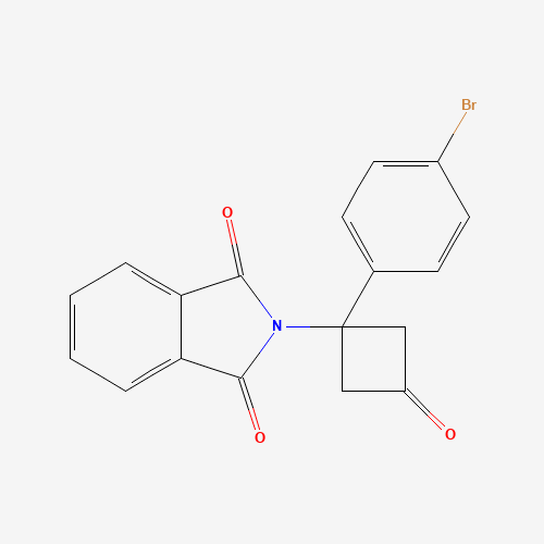 2-(1-(4-Bromophenyl)-3-oxocyclobutyl)-isoindoline-1,3-dione (CAS: 1199556-87-0) - Chemical Structure and Molecular Formula 