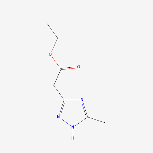 Ethyl 2-(5-methyl-4H-1,2,4-triazol-3-yl)acetate (CAS: 100187-10-8) - Chemical Structure and Molecular Formula 