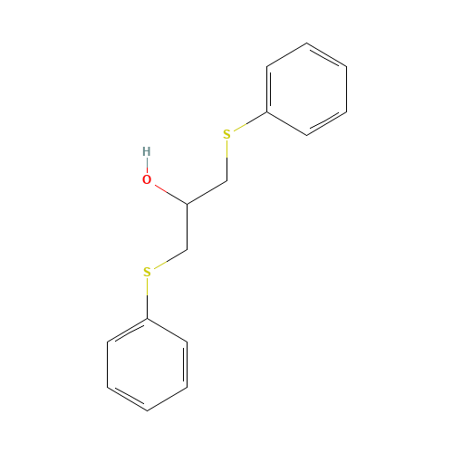 {[2-Hydroxy-3-(phenylsulfanyl)-propyl]sulfanyl}benzene (CAS: 22910-07-2) - Chemical Structure and Molecular Formula 