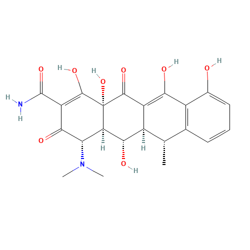 (4S,4aR,5S,5aR,6R,12aS)-4-dimethylamino-3,5,10,12,12a-pentahydroxy-6-methyl-1,11-dioxo-4a,5,5a,6-tetrahydro-4H-tetracene-2-carboxamide hydrochloride (CAS: 24390-14-5) - Related Chemical Product