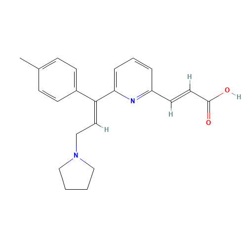 (2E)-3-{6-[(1E)-1-(4-Methylphenyl)-3-(1-pyrrolidinyl)-1-propen-1-yl]-2-pyridinyl}acrylic acid (CAS: 87848-99-5) - Related Chemical Product
