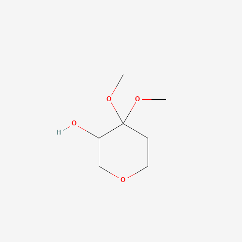 4,4-dimethoxytetrahydro-2H-pyran-3-ol (CAS: 104681-92-7) - Chemical Structure and Molecular Formula 