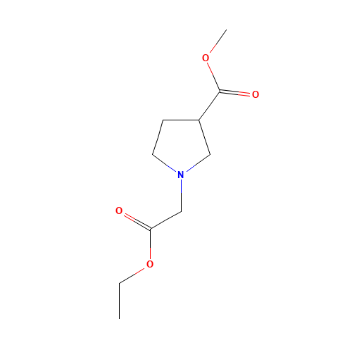 methyl 1-(2-ethoxy-2-oxoethyl)pyrrolidine-3-carboxylate (CAS: 142483-57-6) - Chemical Structure and Molecular Formula 