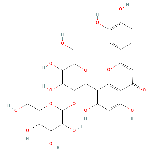 2'-O-beta-L-galactopyranosylorientin (CAS: 861691-37-4) - Chemical Structure and Molecular Formula 