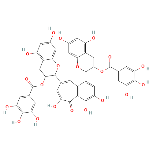 [(2R,3R)-3-[1-[5,7-dihydroxy-2-(3,4,5-trihydroxybenzoyl)oxy-chroman-3-yl]-3,4,6-trihydroxy-5-oxo-benzo[7]annulen-8-yl]-5,7-dihydroxy-chroman-2-yl] 3,4,5-trihydroxybenzoate (CAS: 30462-35-2) - Related Chemical Product