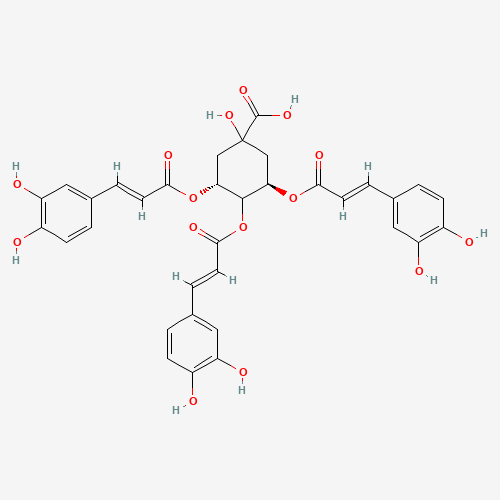 (3R,5R)-3,4,5-Tris{[(2E)-3-(3,4-dihydroxyphenyl)-2-propenoyl]oxy}-1-hydroxycyclohexanecarboxylic acid (CAS: 86632-03-3) - Chemical Structure and Molecular Formula 