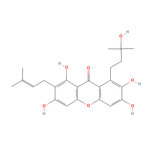 1,3,6,7-tetrahydroxy-8-(3-hydroxy-3-methylbutyl)-2-(3-methylbut-2-enyl)-9H-xanthen-9-one (CAS: 76996-27-5) - Related Chemical Product