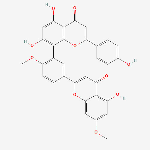 5,7-Dihydroxy-8-[5-(5-hydroxy-7-methoxy-4-oxo-4H-chromen-2-yl)-2-methoxyphenyl]-2-(4-hydroxyphenyl)-4H-chromen-4-one (CAS: 481-46-9) - Related Chemical Product