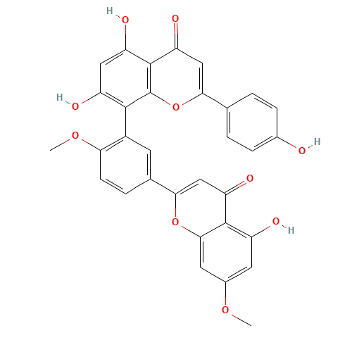 5,7-Dihydroxy-8-[5-(5-hydroxy-7-methoxy-4-oxo-4H-chromen-2-yl)-2-methoxyphenyl]-2-(4-hydroxyphenyl)-4H-chromen-4-one (CAS: 481-46-9) - Related Chemical Product