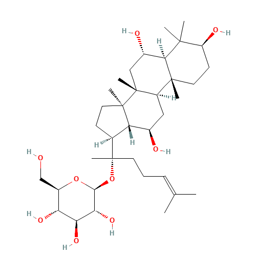 (3b,6a,12b)-3,6,12-Trihydroxydammar-24-en-20-yl b-D-glucopyranoside (CAS: 53963-43-2) - Related Chemical Product