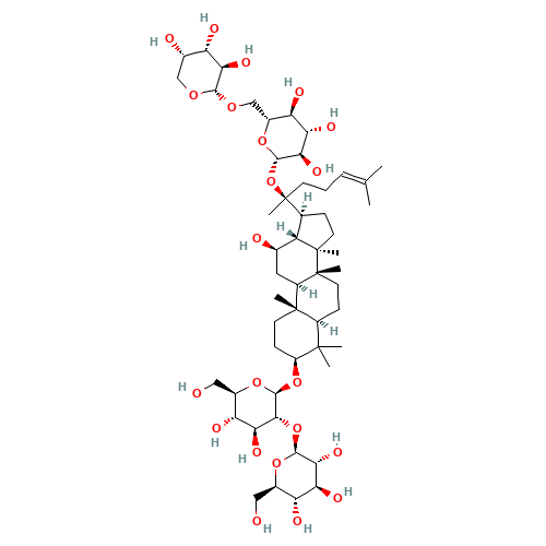 (3b,12b)-20-{[6-O-(a-L-Arabinopyranosyl)-b-D-glucopyranosyl]oxy}-12-hydroxydammar-24-en-3-yl 2-O-b-D-glucopyranosyl-b-D-glucopyranoside (CAS: 11021-13-9) - Related Chemical Product