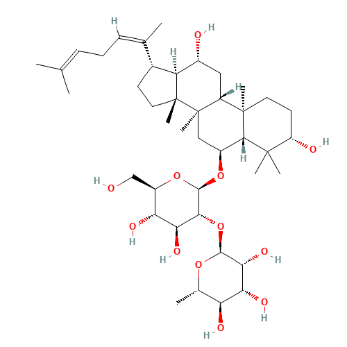 (6b,8ξ,9ξ,12a,13a,14b,17b)-4-Ethyl-3,12-dihydroxy-4,10,14-trimethyl-17-[(2Z)-6-methyl-2,5-heptadien-2-yl]gonan-6-yl 2-O-(6-deoxy-a-L-mannopyranosyl)-b-D-glucopyranoside (CAS: 126223-28-7) - Related Chemical Product
