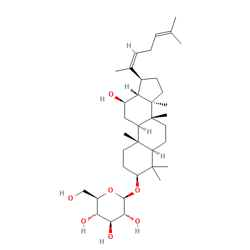(5ξ,9ξ,12a,14b,20Z)-12-Hydroxydammara-20(22),24-dien-3-yl b-D-glucopyranoside (CAS: 105558-26-7) - Related Chemical Product