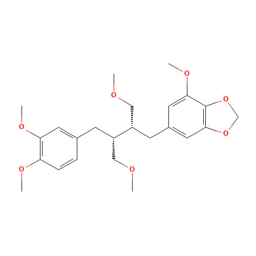 6-[(2R,3R)-3-(3,4-Dimethoxybenzyl)-4-methoxy-2-(methoxymethyl)butyl]-4-methoxy-1,3-benzodioxole (CAS: 50656-77-4) - Related Chemical Product